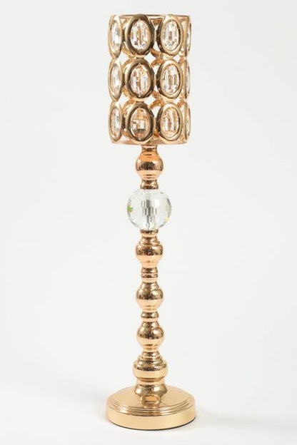24" Crystal Candle Holder Stand Gold