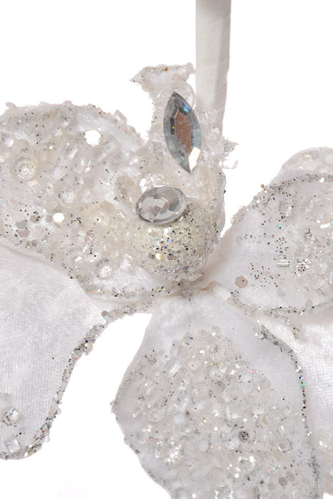 33" Iced Winter Phalaenopsis Orchid Spray White/Frost