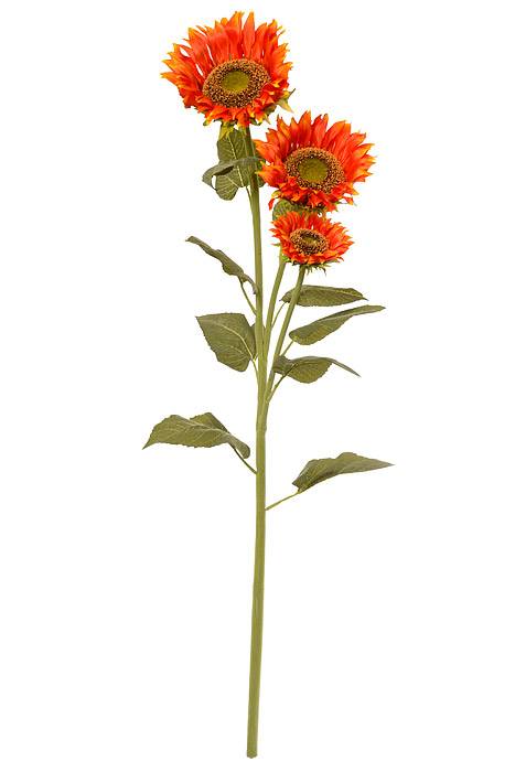 55" Silk Sunflower Stem Orange