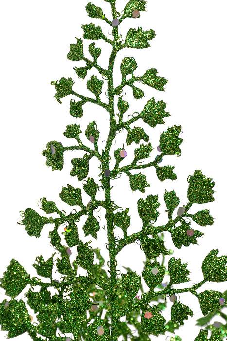 18" Glitter Sequin Maiden Hair Spray Green Pkg/3