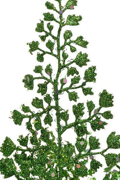 18" Glitter Sequin Maiden Hair Spray Green Pkg/3