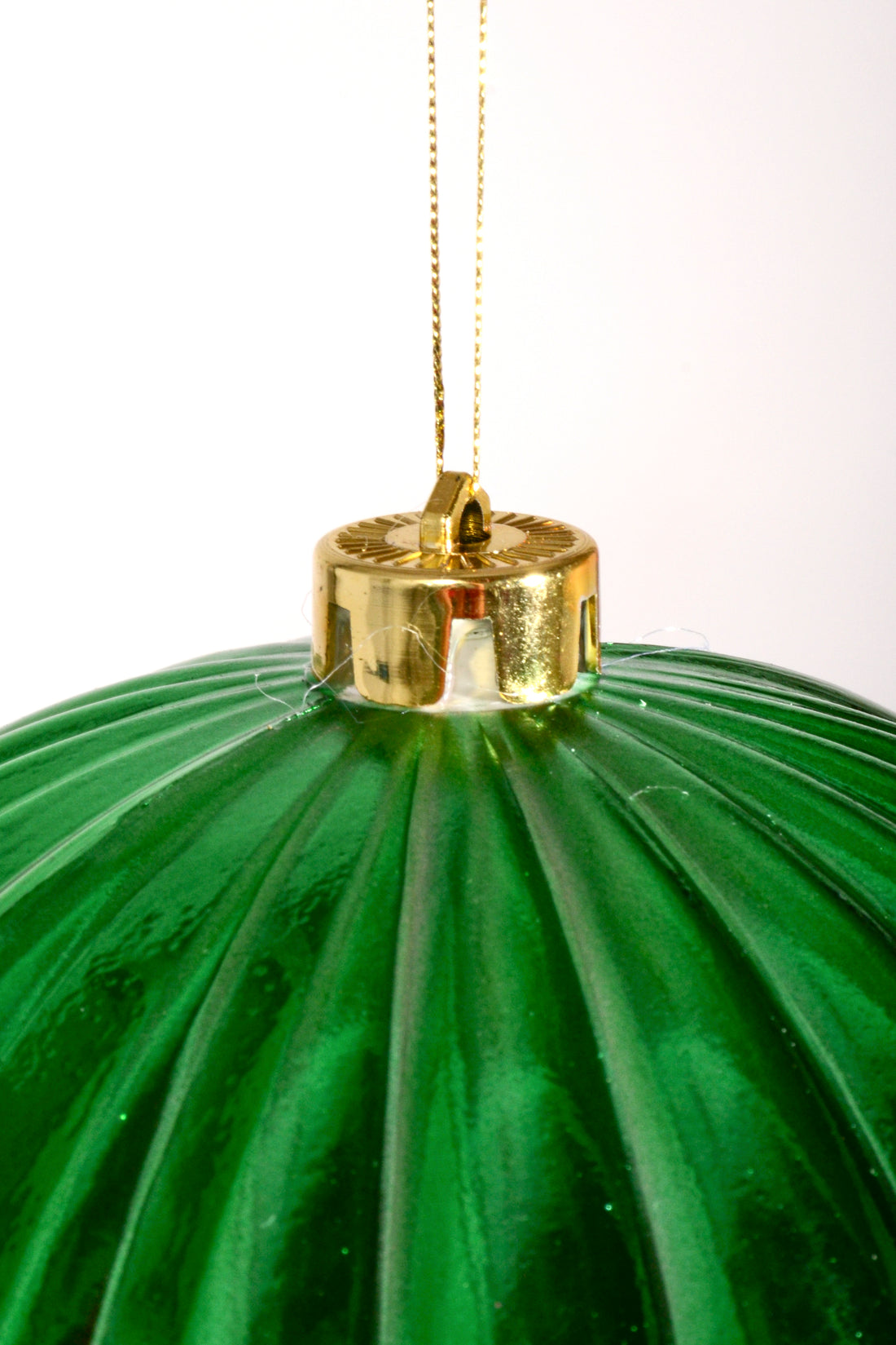 200Mm Shiny Pumpkin Ball Ornament Green
