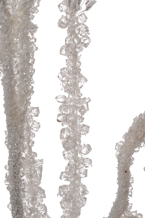 36" Beaded Amaranthus Hanging Spray Clear Water/White