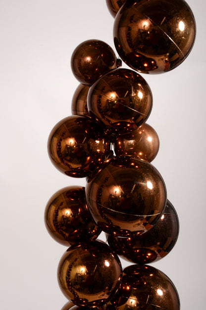 8Ft Shiny Matte Ball Garland Chocolate