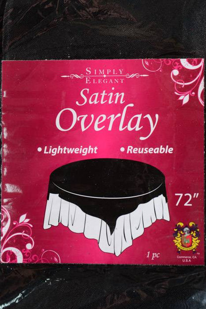 72" X 72" Satin Overlay Black