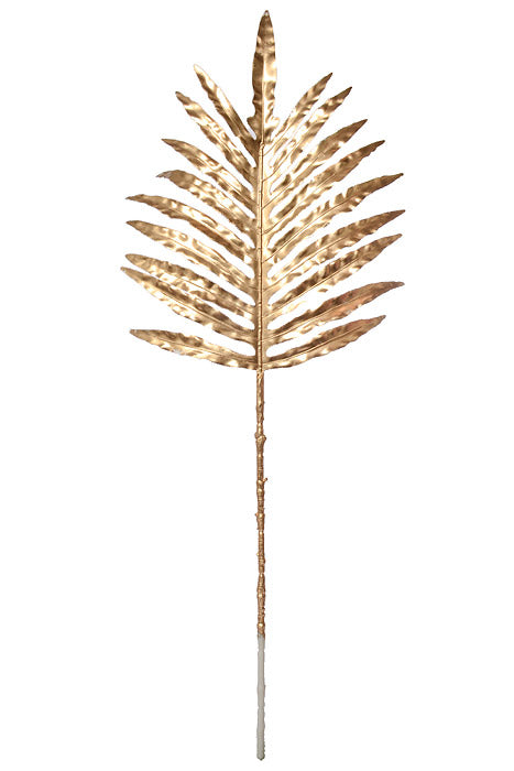 36" Metallic Selloum Leaf Stem Gold