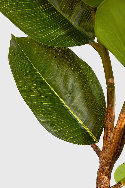 3Ft Artificial Rubber Leaf Tree with Ceramic Pot Green