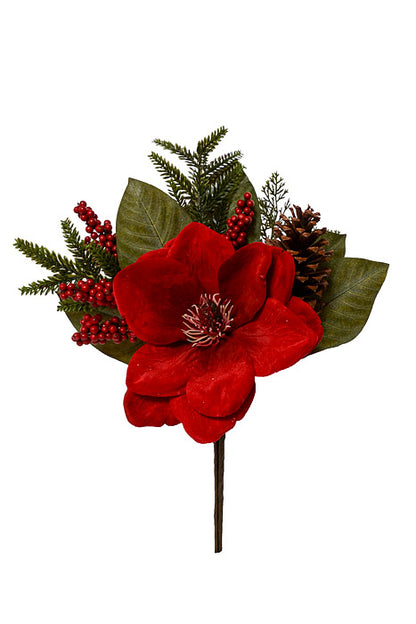 18" Silk Magnolia Bush Red