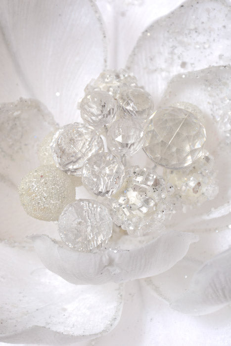 24" Iced Winter Magnolia Stem White/Frost