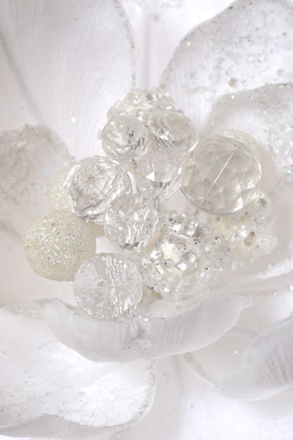 24" Iced Winter Magnolia Stem White/Frost