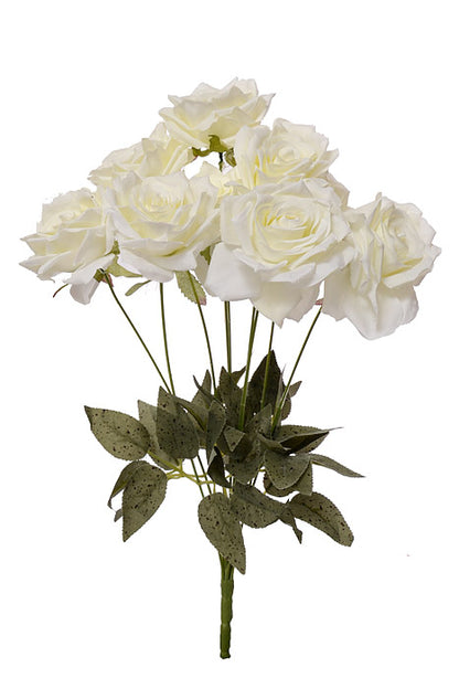 18" Silk Rose Bush White