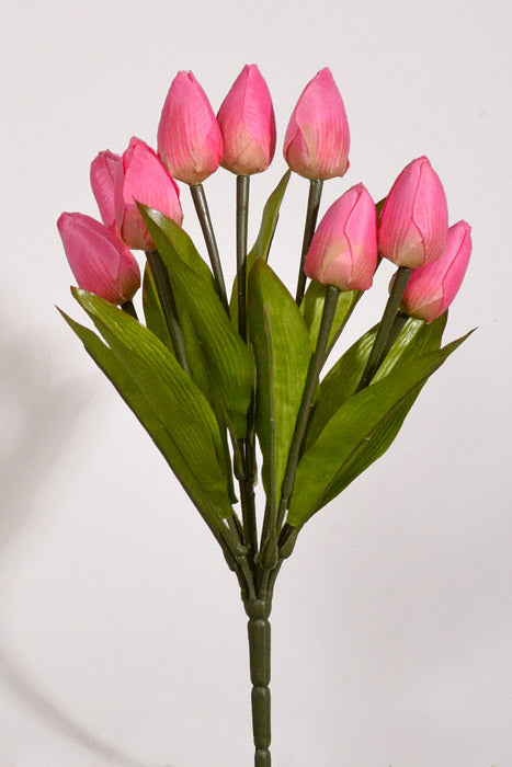 12" Silk Tulip Bush Pink
