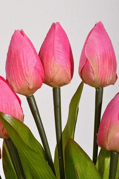 12" Silk Tulip Bush Pink