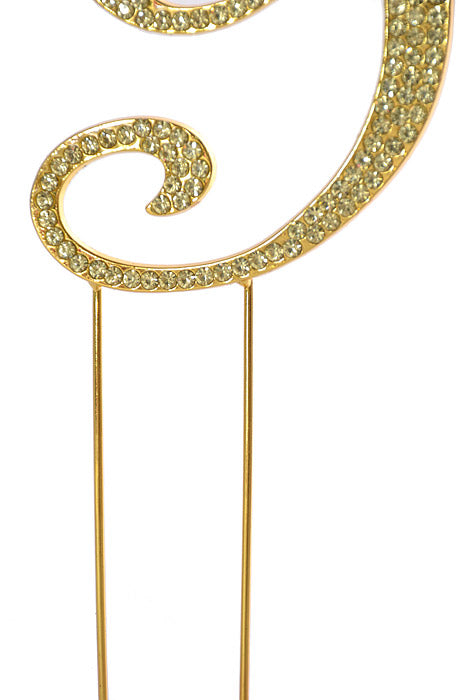 4.75" Rhinestone Monogram Letter "Y" Gold