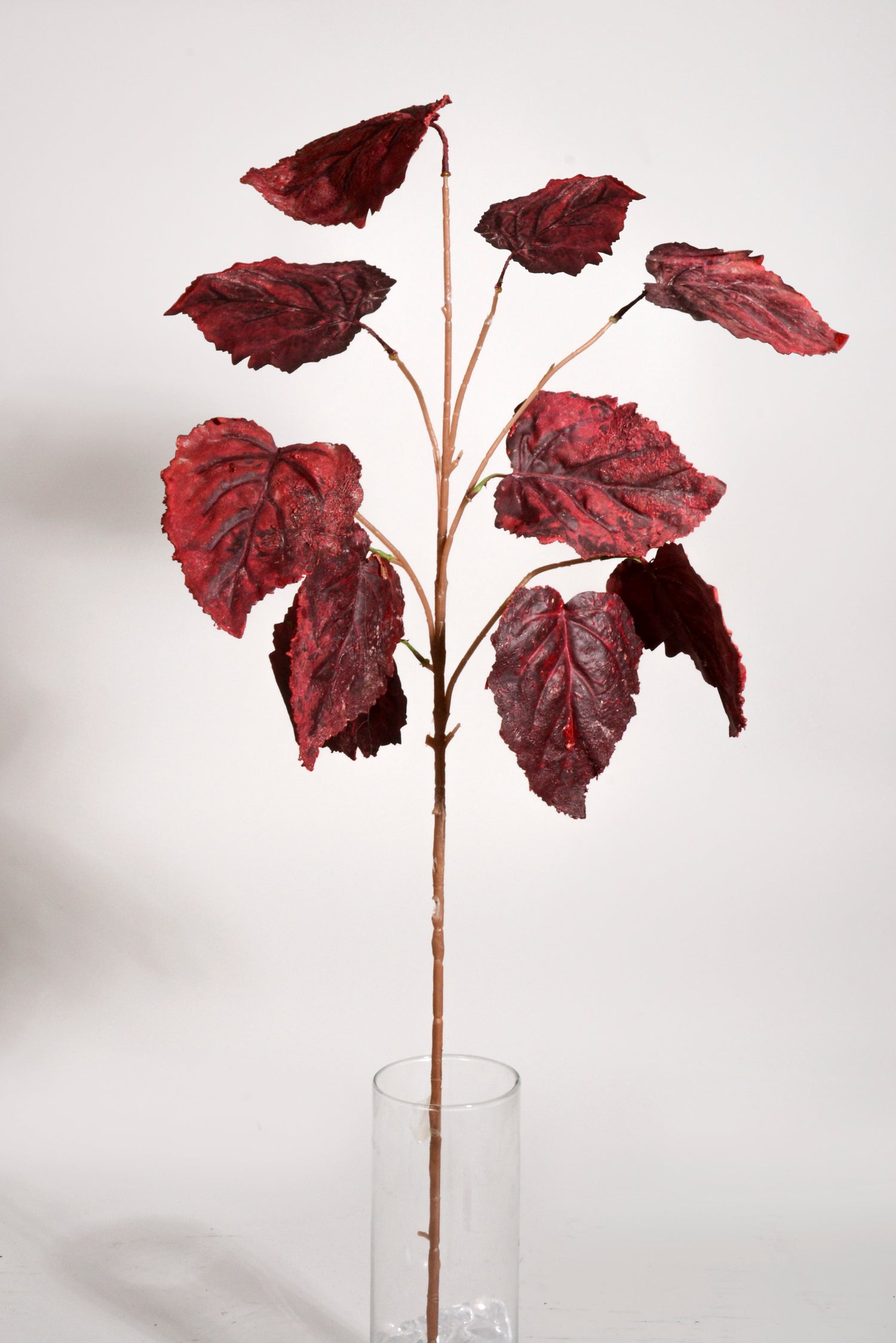 33.5" Artificial Dry Leaf Spray Burgundy