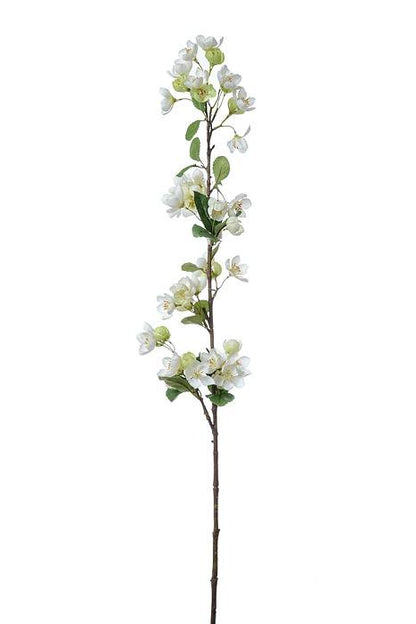 42" Silk Apple Blossom Spray White