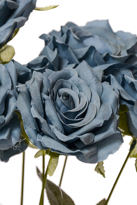 18" Silk Rose Bush Blue