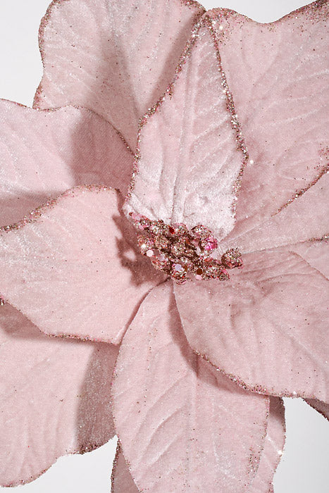 24" Rich Velvet Poinsettia Stem Pink