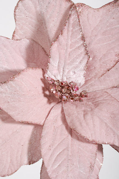 24" Rich Velvet Poinsettia Stem Pink