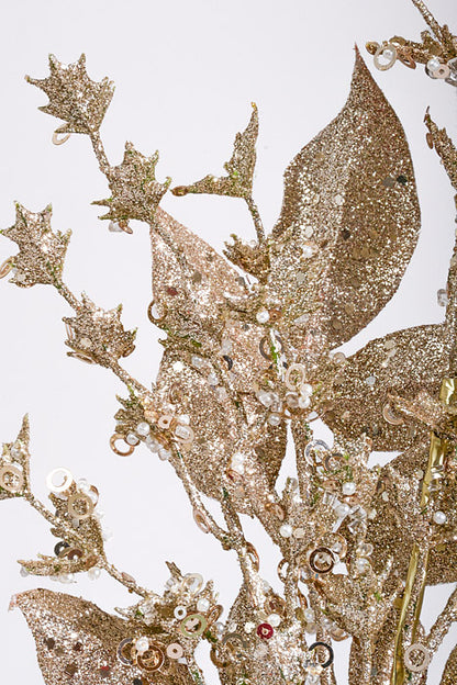 27.5" Glitter Berry with Sequin Spray Champagne