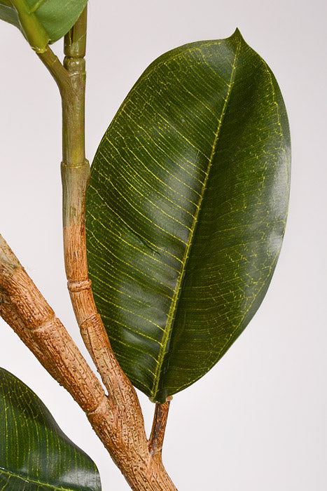 4Ft Artificial Rubber Leaf Tree with Ceramic Pot Green