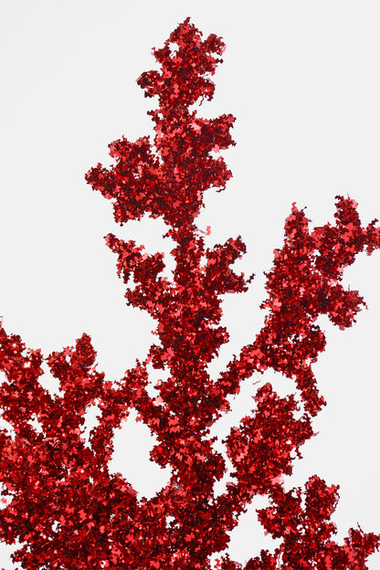 29" Glitter Tinsel Spray Red