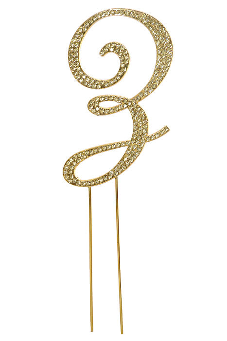 4.75" Rhinestone Monogram Letter "Z" Gold