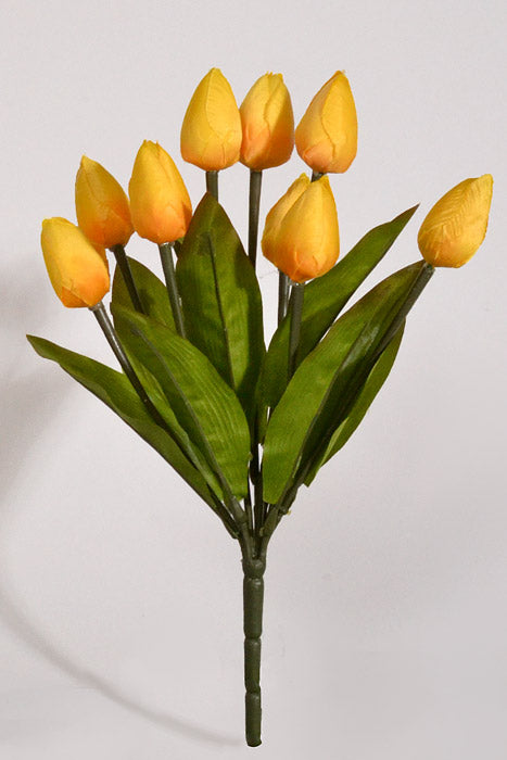 12" Silk Tulip Bush Yellow
