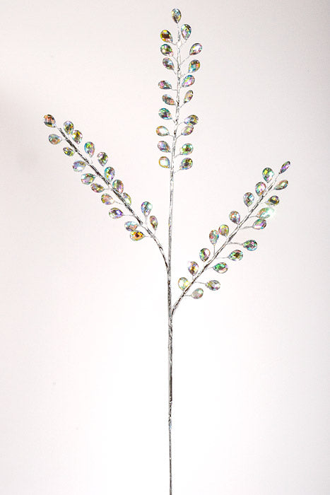 28.5" Crystal Bead Spray Iridescent Silver