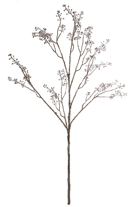 41" Glittered Berry Tree Branch Brown