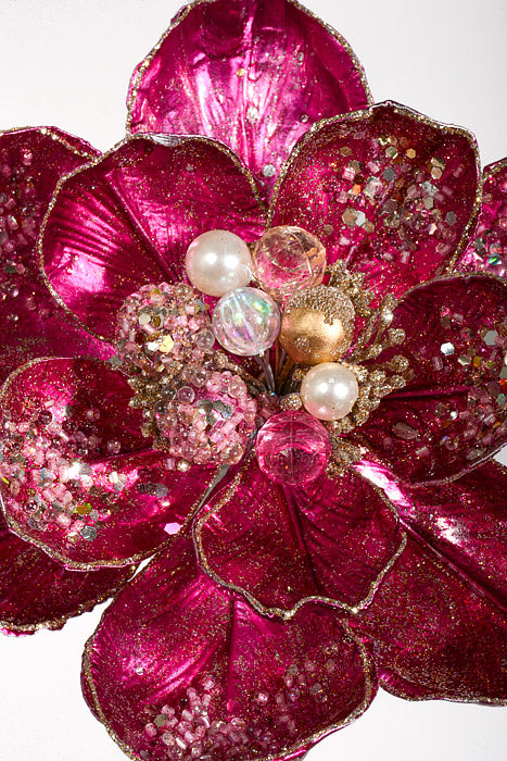 24" Shiny Glamour Jewel Magnolia Stem Fuchsia