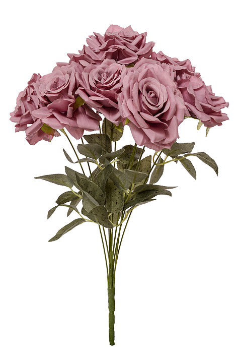 18" Silk Rose Bush Mauve