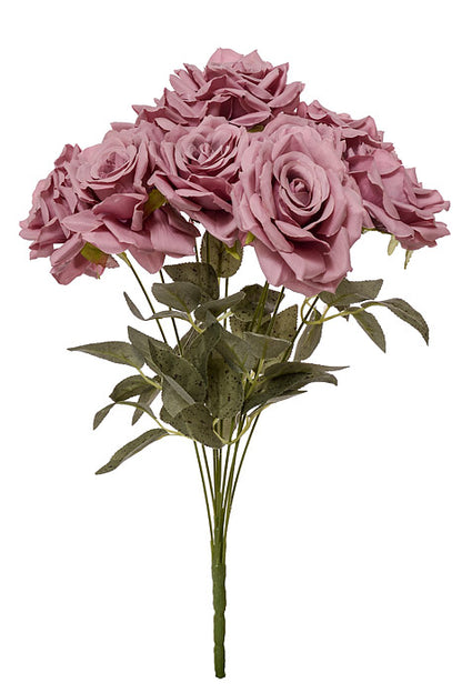 18" Silk Rose Bush Mauve