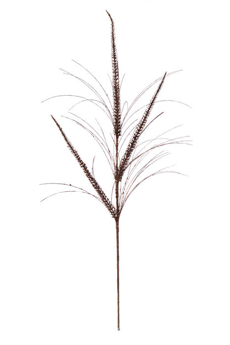 34" Glitter Mica Triple Spike Grass Spray Copper
