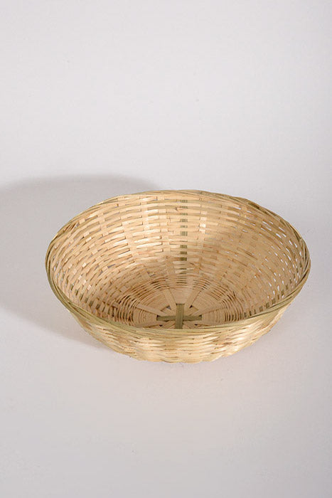 11" Round Bamboo Bun Basket Natural Pkg/6