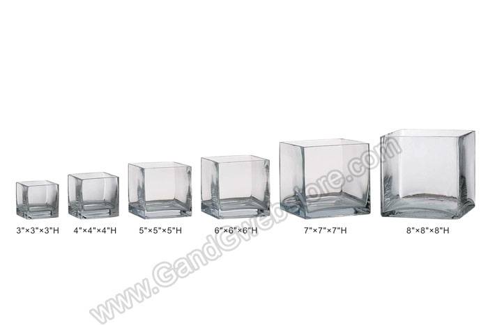 6&quot; X 6&quot; X 6&quot; Cube Glass Vase Clear
