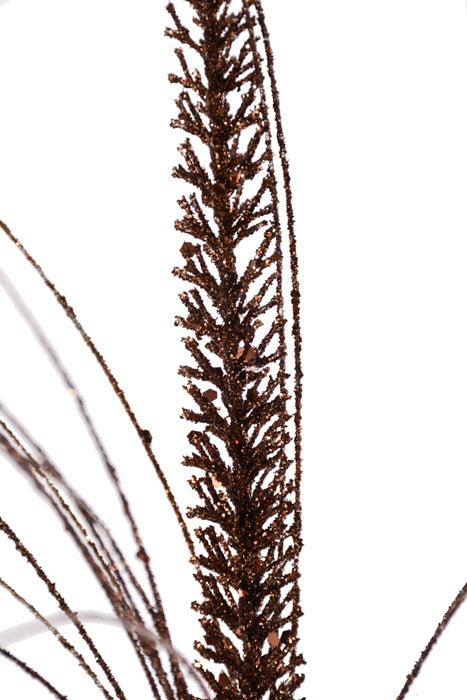 34" Glitter Mica Triple Spike Grass Spray Copper
