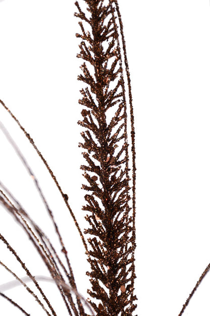 34" Glitter Mica Triple Spike Grass Spray Copper