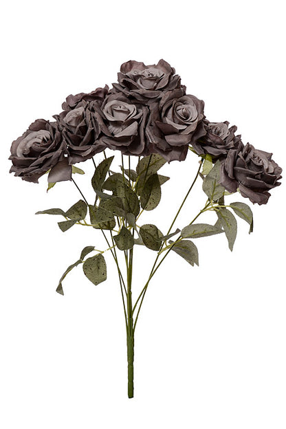 18" Silk Rose Bush Gray