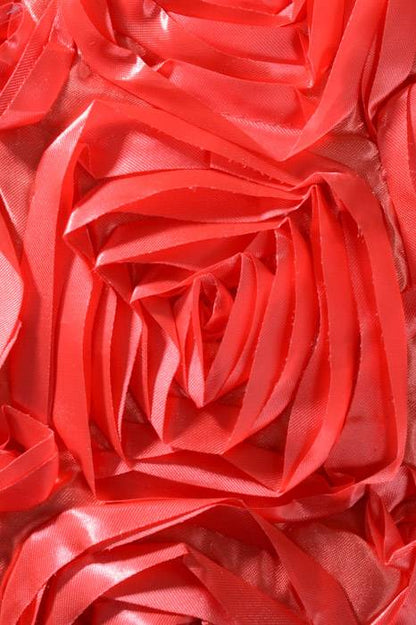 85" X 85" Square Satin Rosette Overlay Coral