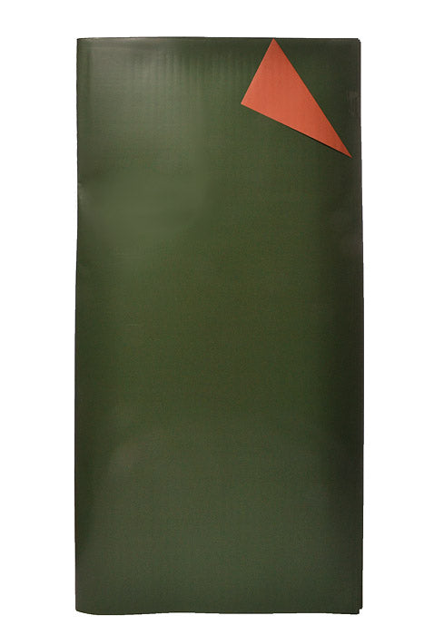 22.5" 2 Tone Waterproof Wrapping Paper Hot Green/Rust Orange Pkg/20