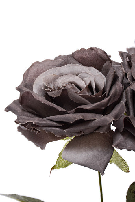 18" Silk Rose Bush Gray