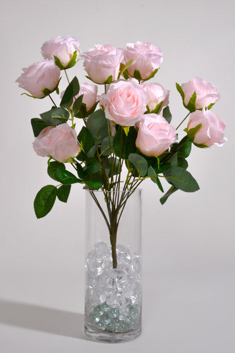 17" Silk Rose Bush Soft Pink