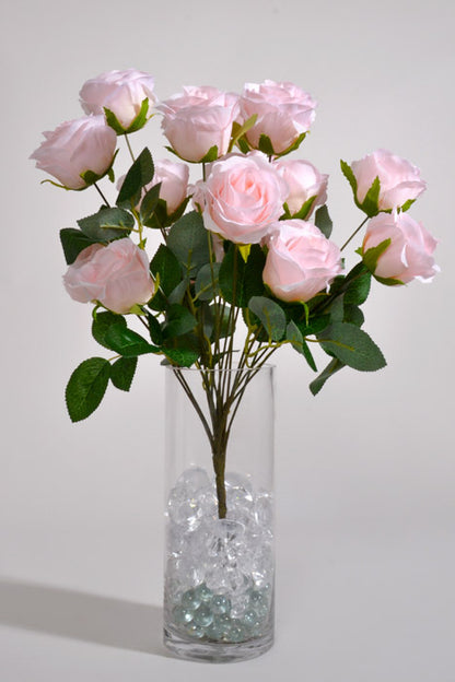 17" Silk Rose Bush Soft Pink