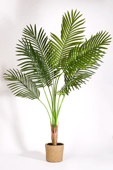 54" Artificial Areca Palm Tree with Rattan Basket Green