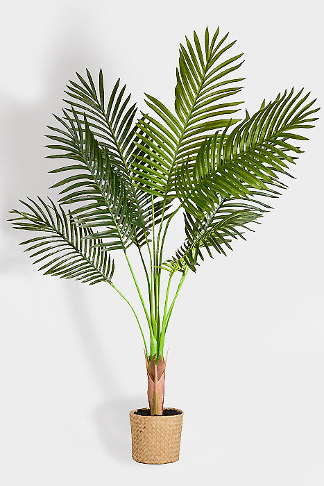 54" Artificial Areca Palm Tree with Rattan Basket Green