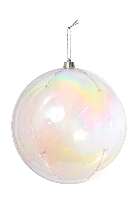 250Mm Ball Ornament Clear (Iridescent)