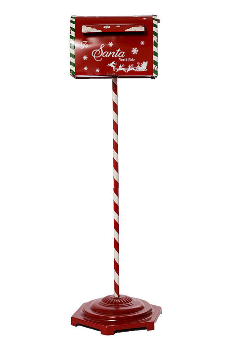 43"x11.75" Metal Mailbox Red/White