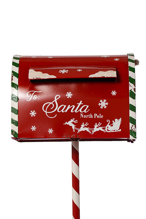 43&quot;x11.75&quot; Metal Mailbox Red/White