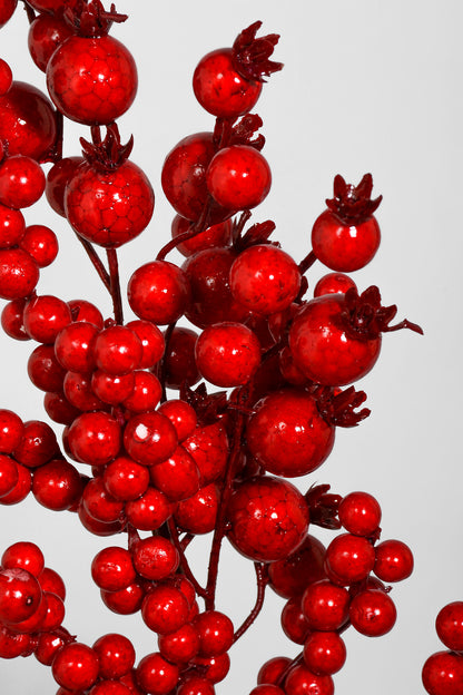 26" Wp Mixed Berry Crabapple Spray Red